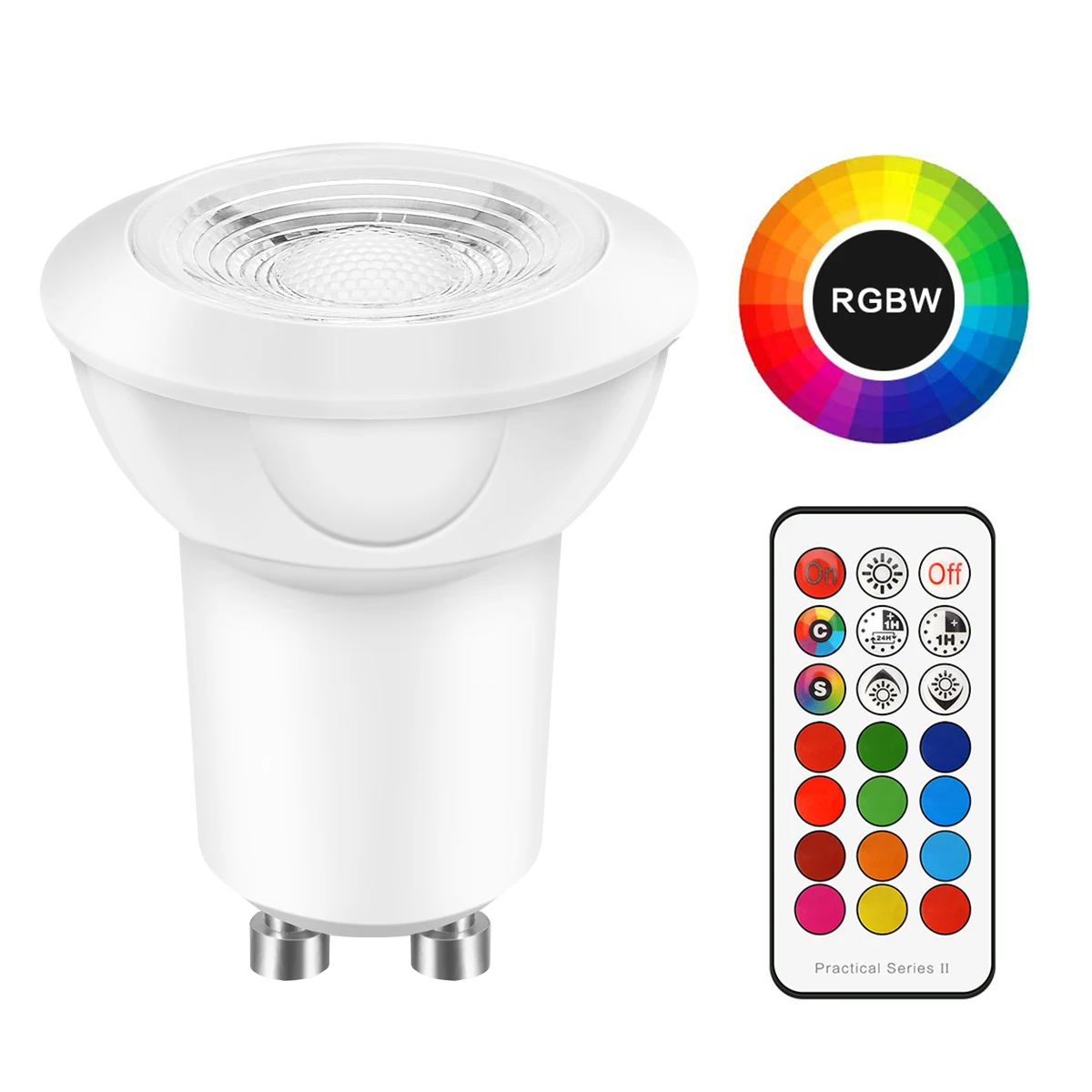 3W E27 GU10 RGBW Remote Control LED Bulb Stage/Ceiling Lamp Aluminum