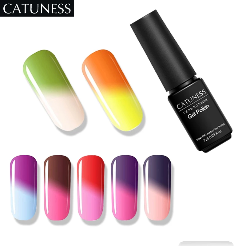 

CATUNESS Thermal Mood Changing Gel Varnish UV LED 29 Colors Temperature Change Nail Gel Polish 7ML Semi-permanent Gel Polish