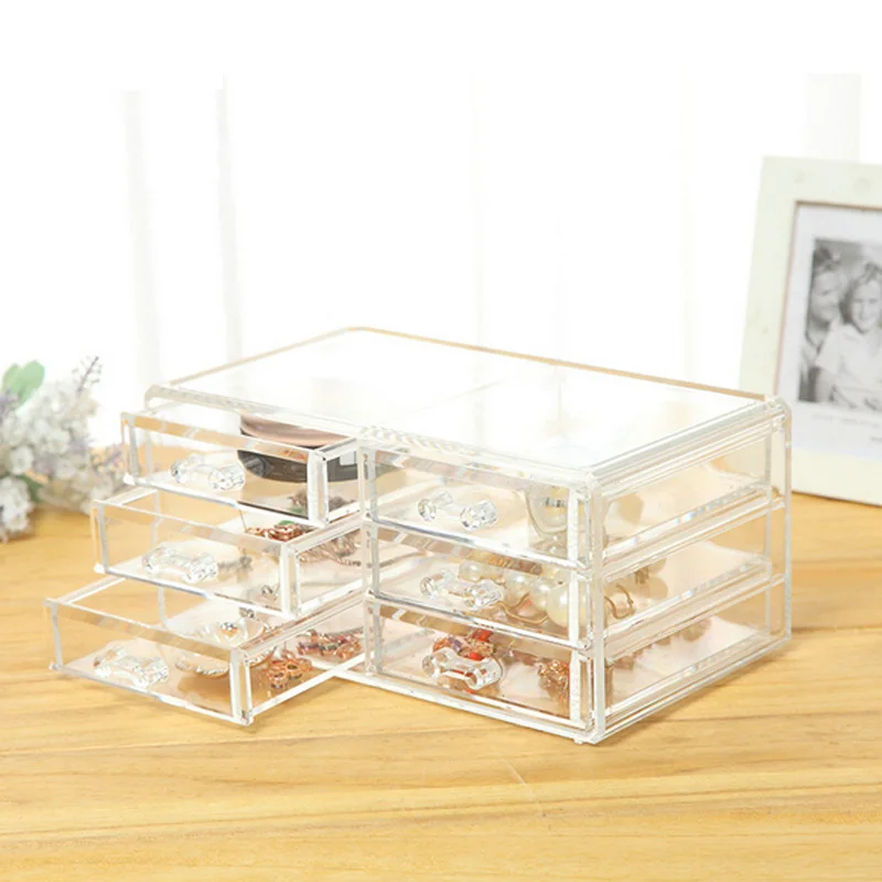 Acrylic 6 Drawer Jewelry Cosmetic Organizer Make Up Organizer Holder