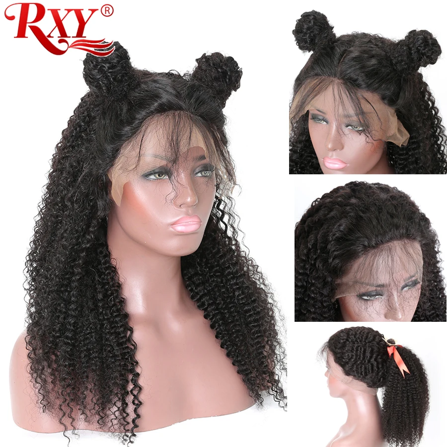 Brazilian Afro Kinky Curly Human Hair Wig With Baby Hair Preplucked Lace Front Human Hair Wigs For Black Women RXY Non Remy Hair (1)