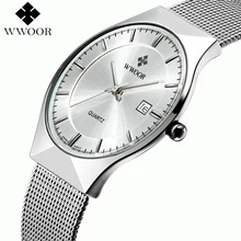 Топ мужские часы люксовый бренд модные мужские часы из нержавеющей стали Аналоговый дисплей Кварцевые Мужские наручные часы ультра тонкий циферблат часы