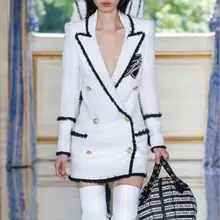 Женская контрастная цветная твидовая куртка Casaco Feminino элегантное женское шерстяное пальто тонкий женский значок куртки