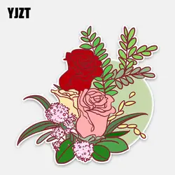 YJZT 14,4*14,2 см цветные розы цветы автомобильные наклейки высокого качества Декор бампер окна автомобиля 11A1153