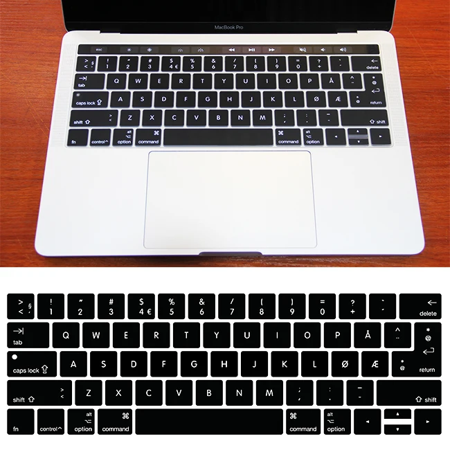 Испанский, португальский силиконовый US/EU клавиатура кожного покрова для Mac book Pro retina 13 1" A1707 A1706 сенсорной панелью ID отпустите на - Цвет: Norwegian