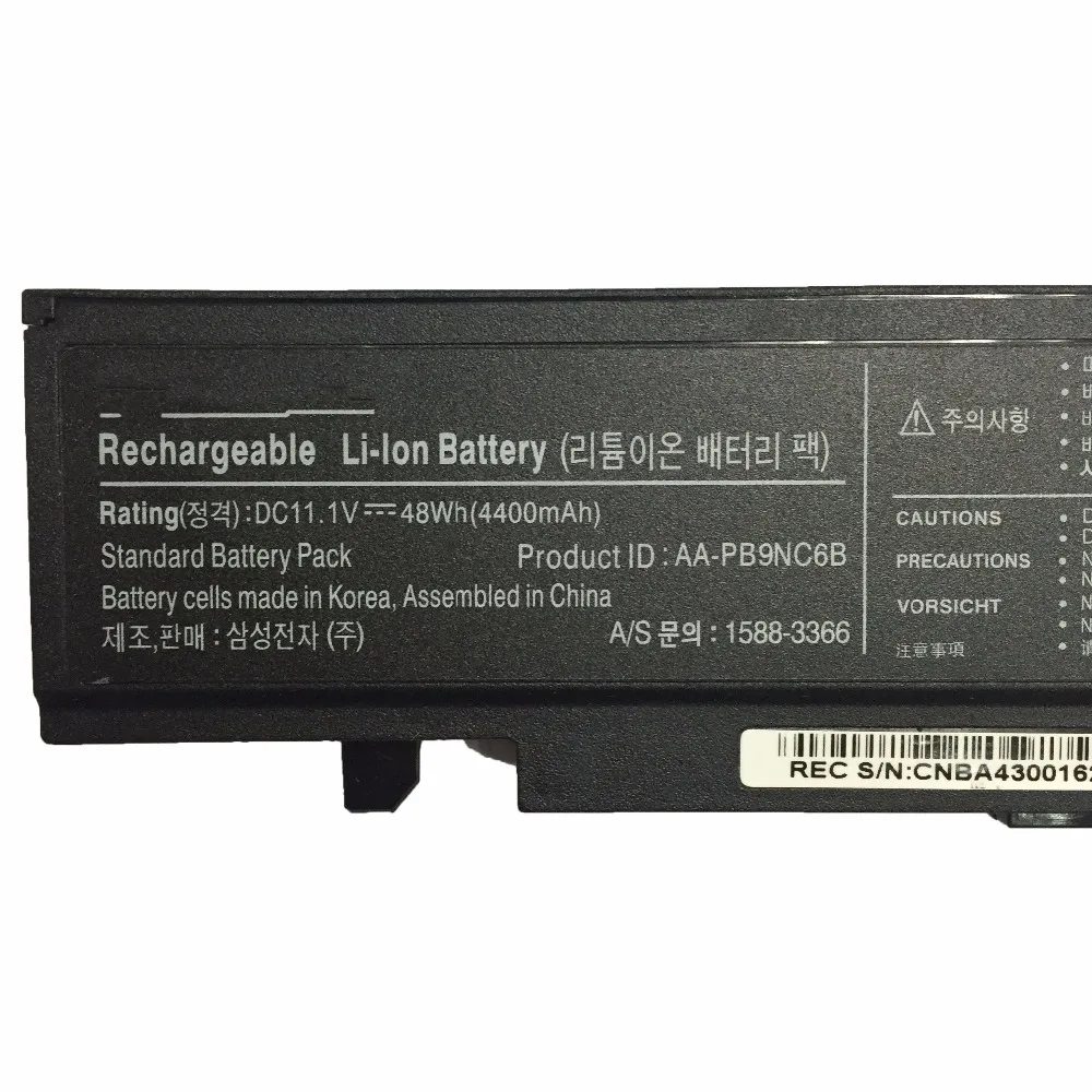 11,1 В 48wh AA-PB9NC6B ноутбук Батарея для SAMSUNG AA-PB9NS6B NP355V5C AA-PB9NC6W R428 R429 R430 R467 R528 R530