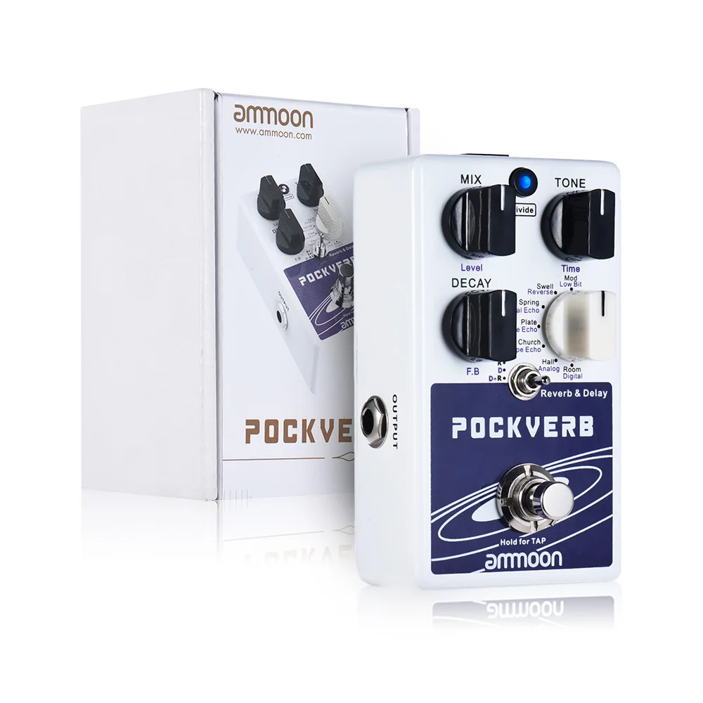 Ammoon POCKVERB Reverb & гитарные педали с эффектом Delay 7 эффекты реверберации + эффектов
