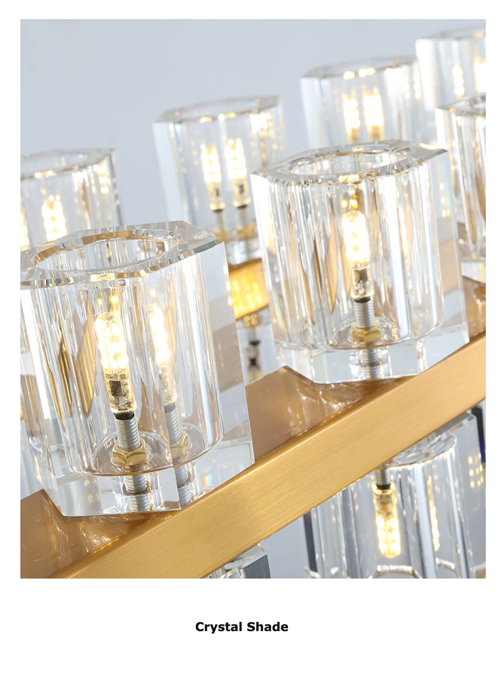 Led e14 постсовременная железная Хрустальная золотистое круглое сверкающая люстра подвесной светильник лампа для столовой спальни