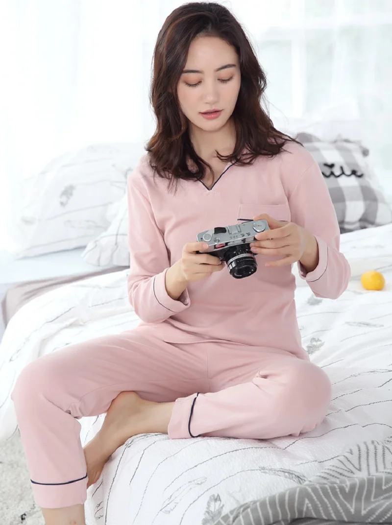knitted cotton pullover sleepwear spring (6)