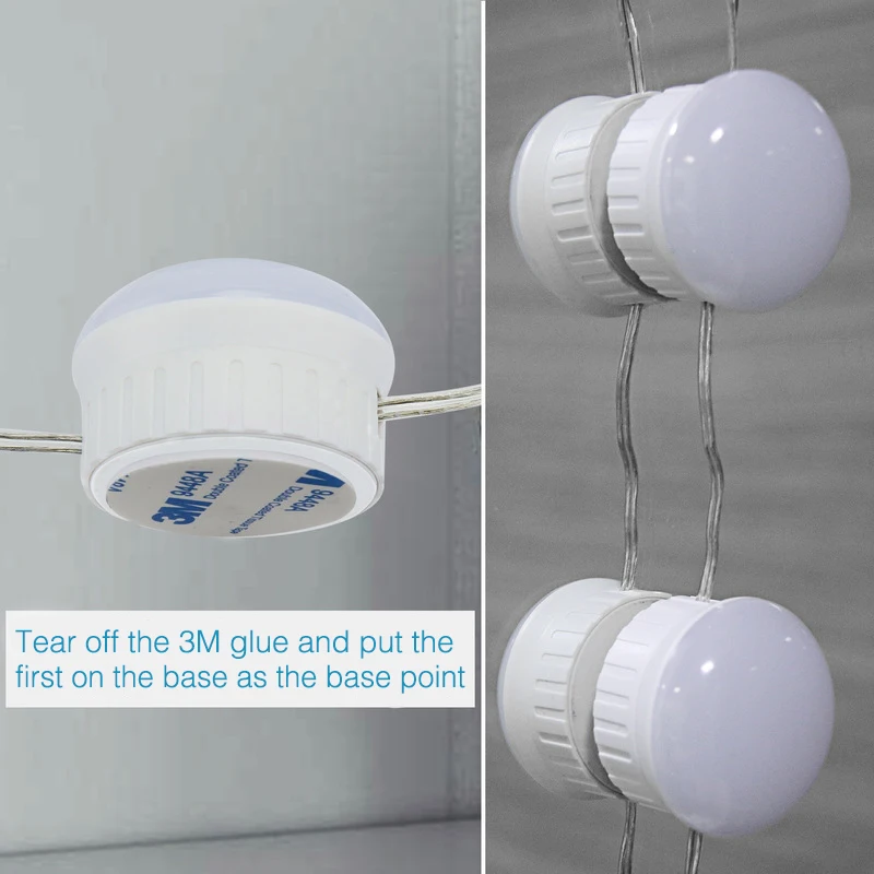 ZZEL ZYEL LED Vanity Mirror Lights Kit with Dimmable Light 10 Bulbs Lighting Fixture Strip for Makeup Vanity Table Set Wall Lamp