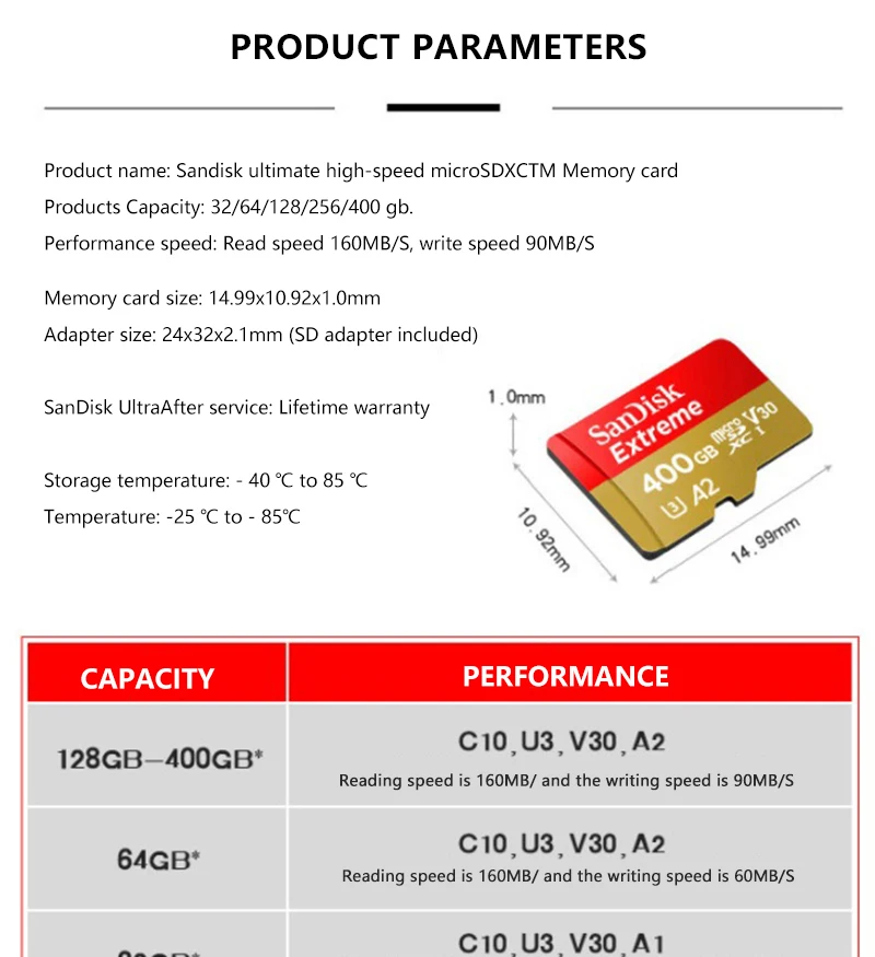 Карта памяти SanDisk Extreme& Ultra Micro SD карта UHS-I Class 10 U3 V30 A2 micro SDHC/SDXC 64 Гб 128 ГБ 256 ГБ TF карта для смартфонов