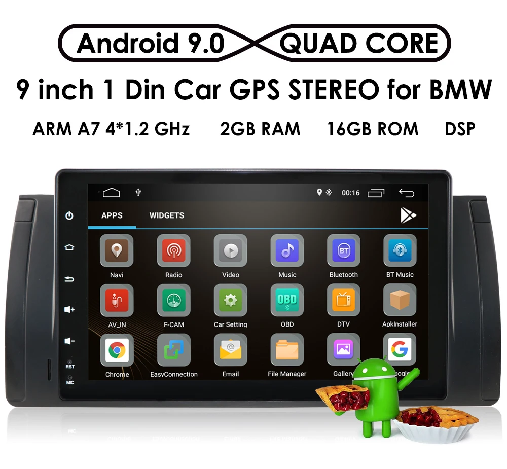 " Android 9,0 автомобиль радио стерео для BMW X5 M5 E39 E53 нет-dvd-плеер gps навигации Bluetooth WI-FI OBD2 4-х ядерный 2G Оперативная память DVR USB DTV