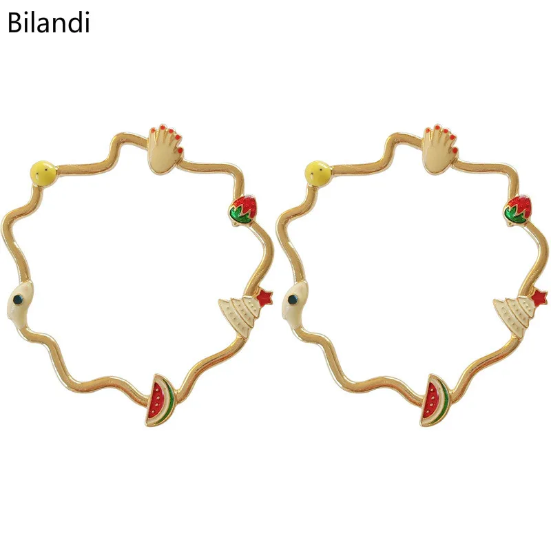 

Sweet irregular round with exaggerated stud earrings for woman jewerly