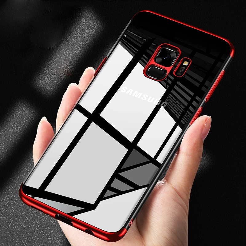 

TPU Plating Phone Case For Samsung Galaxy S8 S9 Plus Case Note 8 S7 S6 Edge A3 A5 A7 J5 J7 J3 2017 A6 A8 Plus 2018 Clear Cover