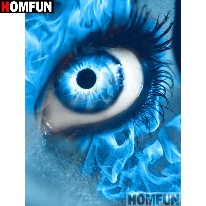 Алмазная 5D Вышивка Голубые глаза HOMFUN картина сделай сам с полными