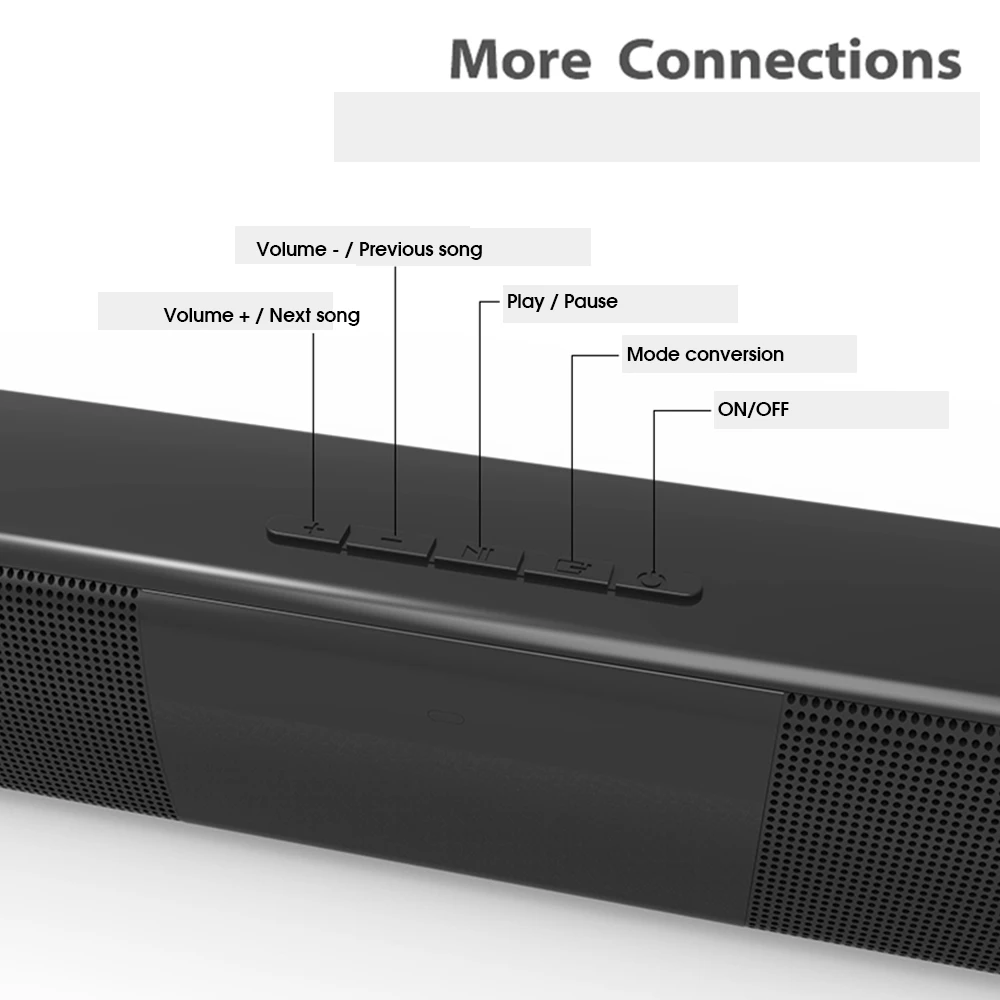 20 Вт Bluetooth ТВ звуковая панель беспроводной динамик Саундбар FM Радио Система домашнего кинотеатра беспроводной 3D объемный стерео Бас портативный говорить