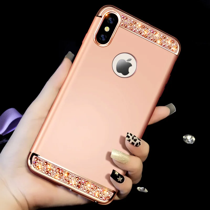 Блестящий чехол со стразами для iPhone 11 Pro Max Xs X iphone XR 5 5S SE 6 6S 7 8 Plus блестящий