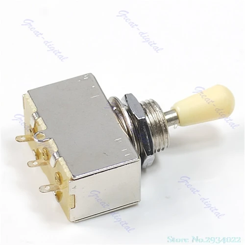 

New Toggle Switch Chrome Box Style 3 Way Closed for Electric Guitar Cream Knob Drop Ship