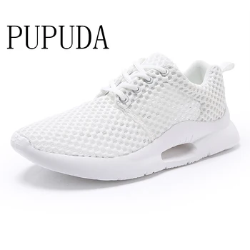

PUPUDA Summer Shoes Male White Sneakers Men 2019 Breathable Mesh Casual Shoes Black Trend Shoes Cheap Plus Size 48 Sport Sneaker