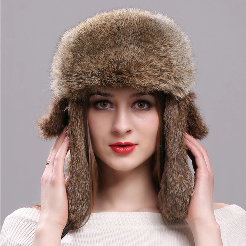 Buy Winter Bomber Hat with Genuine Leater Tops Real