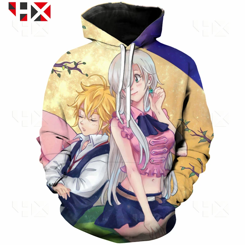

HX Newest Anime Nanatsu No Taizai The Seven Deadly Sins Dragon Personality 3D Print T Shirt/Sweatshirt/Hoodie Unisex Tops HX268