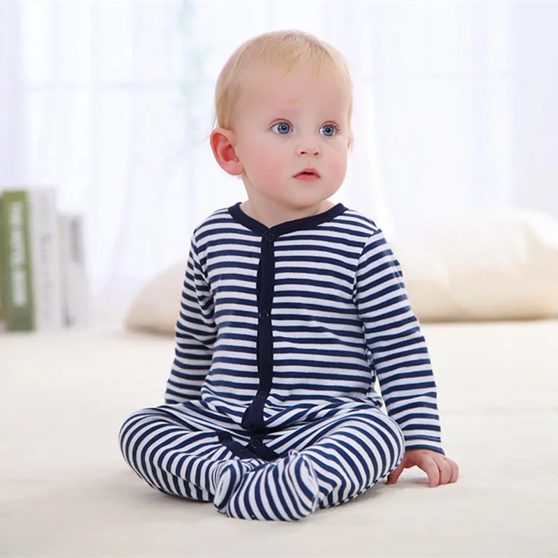 Baby Romper Long Sleeve Baby Romper Pants Baby Striped Clothes Boys