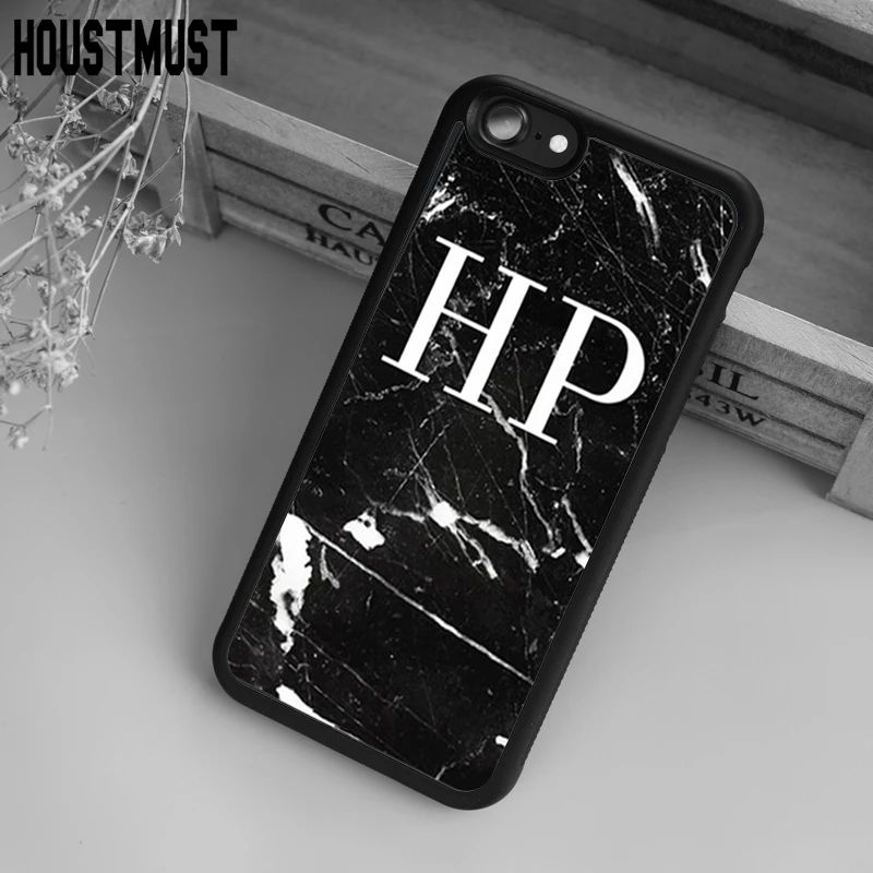 HOUSTMUST PERSONALISED MARBLE INITIALS Soft Rubber Skin