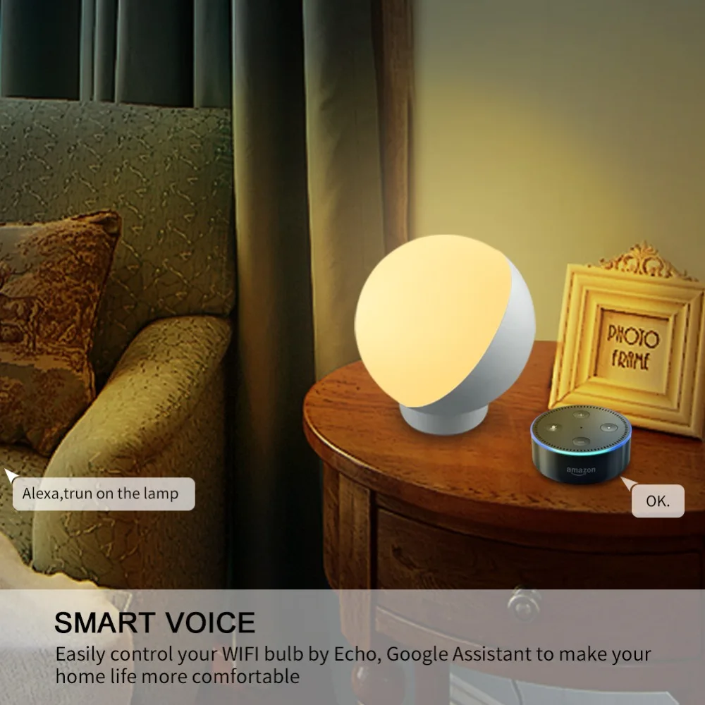 Умное освещение умный светодиодный светильник Настольная лампа Wifi с регулируемой яркостью 16 миллионов цветов таймер музыкальный свет Alexa Google домашняя настольная лампа спальня