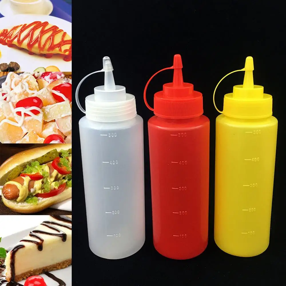 Hot Condiment Squeeze Bottles Twist On Cap Sauce Squirt With Lids Ketchup Mustard Mayo Sauces