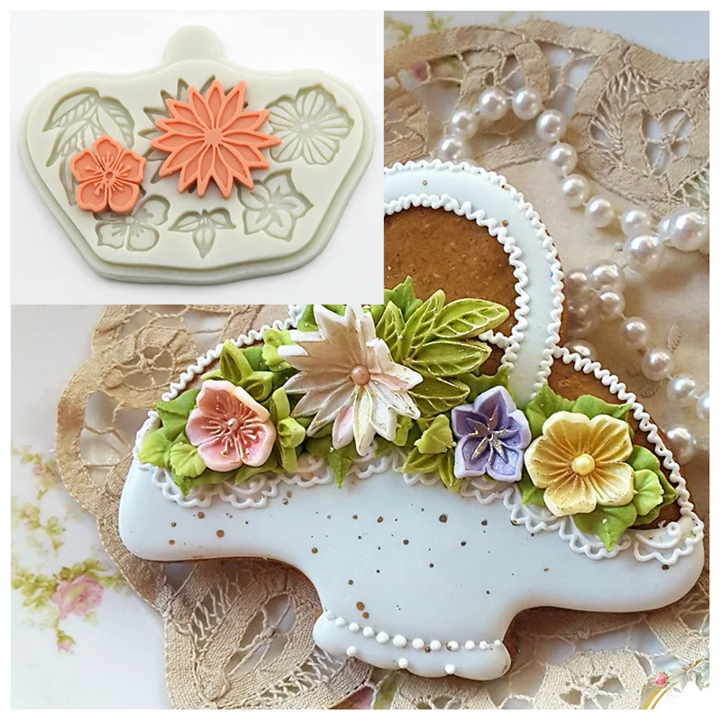 

Luyou 1pcs flower lace cake silicone mold fondant mold Birthday cake decorating tools chocolate gumpaste mold FM1858