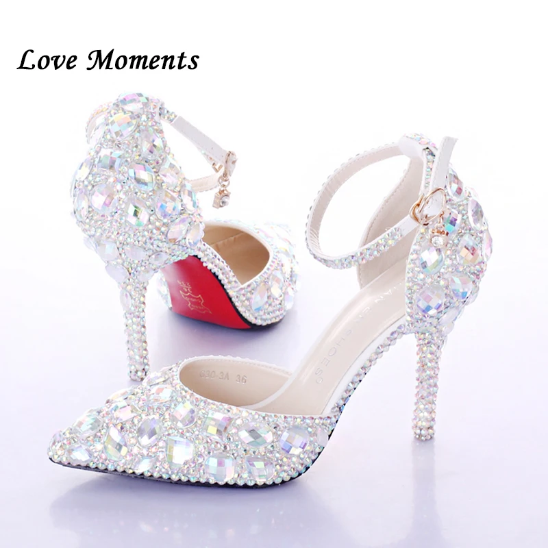 Aliexpress.com : Buy Womens Summer red diamonds crystal Wedding shoes ...