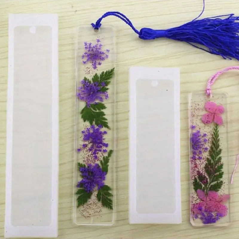 

2 Pcs/Set Rectangle Silicone Bookmark Mold, DIY Bookmark Mould Making Epoxy Resin Jewelry DIY Craft Silicone Transparent Mold