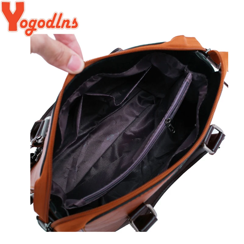 Yogodlns Fashion handbag luxury solid color female vintage designer handbags card four-piece shoulder bag Messenger bag wallet