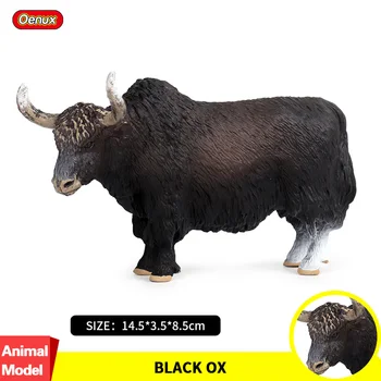 

Oenux 14.5x3.5x8.5cm Classic Black Yak Animals Action Figures Cattle Bull OX Figurine Pvc Cute Lifelike Model Educational Toy