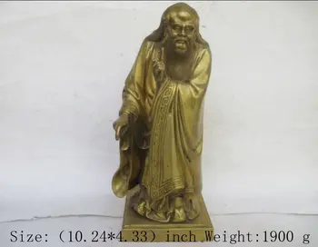 

Elaborate Chinese brass ancient Chinese literature educator philosopher statue