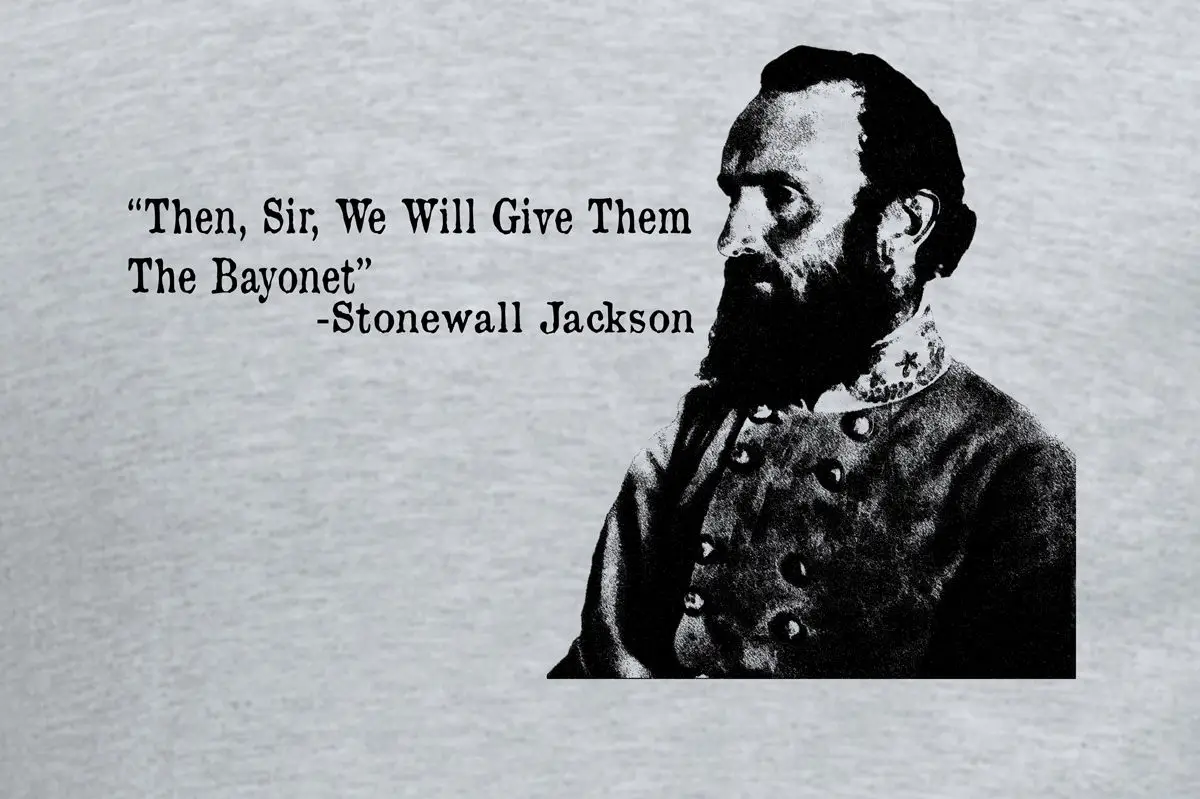 Футболка с надписью Civil War Stonewall Jackson и байонетным принтом|t shirt|r l |