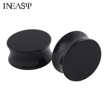 3-30 мм черный акрил туннели для ушей Украшения для «тоннелей» расширительные заглушки и тоннели расширители для мочек ушей Вилки туннели для пирсинга ювелирные изделия