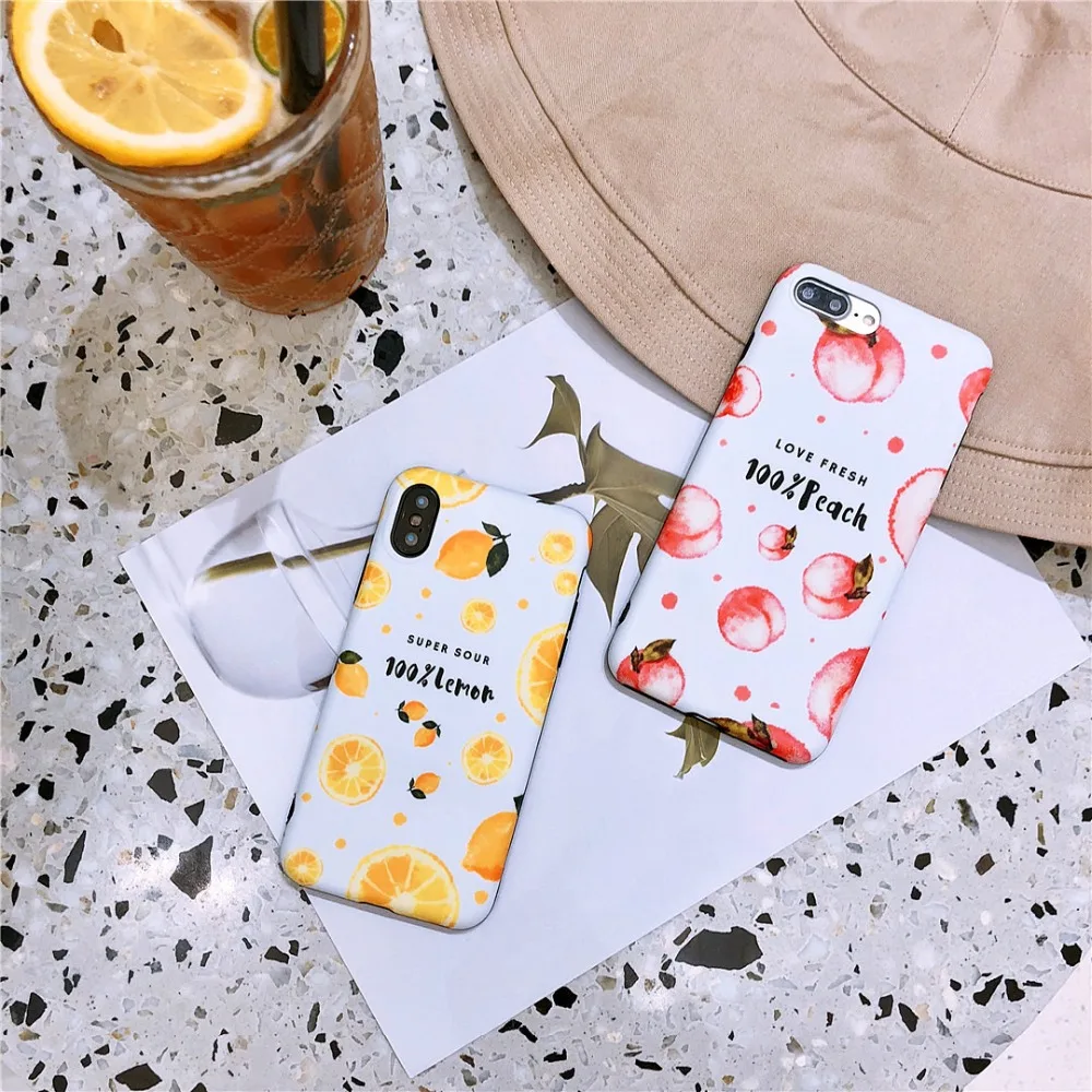 

FastDeng 100% Lemon And 100% Peach Fresh and Lovely Phone Cover Case For Iphone X XS XR XS MAX 6 6S 6PLUS 6SPLUS 7 7PLUS 8 8PLUS