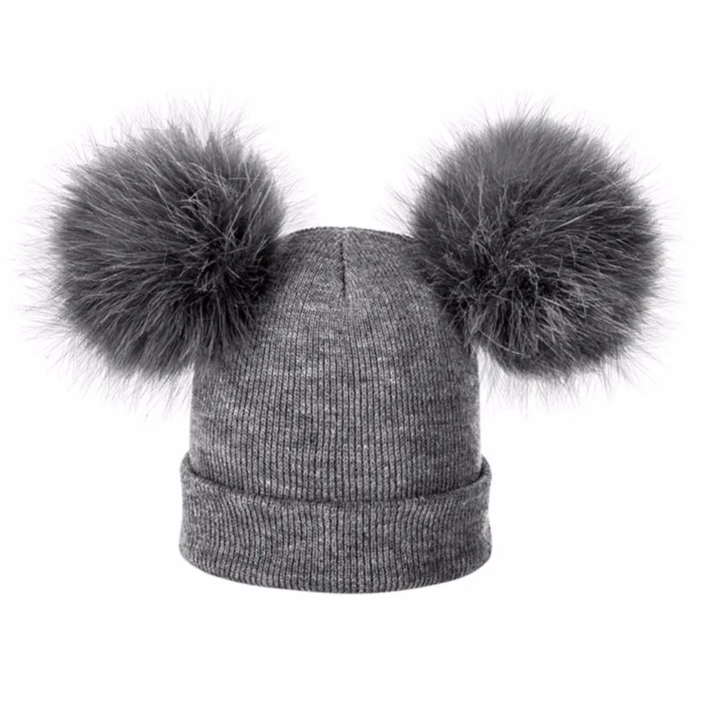 SYi Qarce Весенняя шляпа для младенцев, осенне-зимняя супер теплая вязаная шапка, Балаклава, шерстяная шапка с помпонами для девочек и мальчиков 1-4 лет, NM057-62