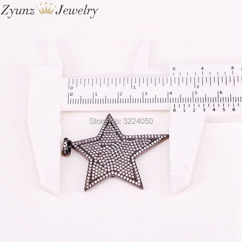5 шт. CZ кристалл микро проложенный счастливый звезда кулон для женщин девушек ювелирные изделия
