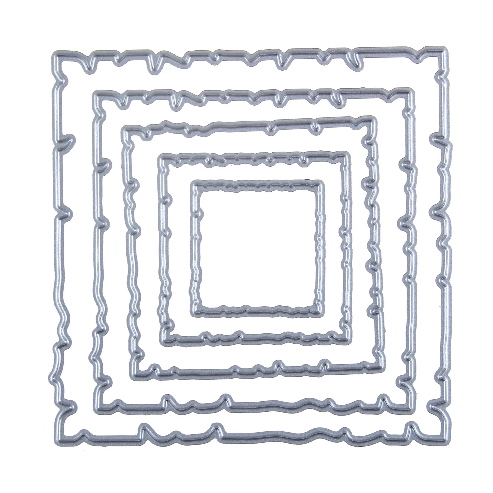 Swovo 5 шт. квадратная рамка для карточек, металлические Вырубные штампы, сделай сам, выгравированные штампы, изготовление бумажных карточек, скрапбукинг, тиснение 9,5*9,4 см