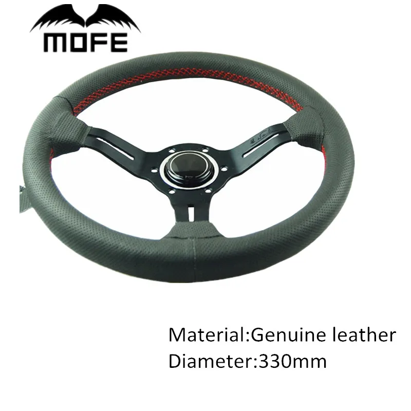 MOFE Racing СПЕЦИАЛЬНОЕ ПРЕДЛОЖЕНИЕ 350 мм Глубокий диск алюминий замша кожа логотип руль для спортивного автомобиля+ Роговая кнопка
