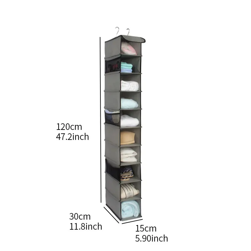 Десять слоев прочный подвесной мешок для хранения нетканый материал Органайзер вешалка для шкафа одежда сумка для хранения в шкафу для обуви Одежда