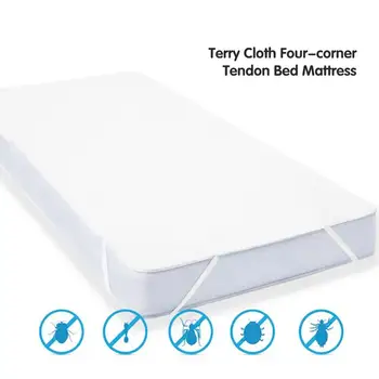 

1PCs New Four - Corner Tendon Terry Cloth Waterproof Bed Cover Waterproof Mattress Protector