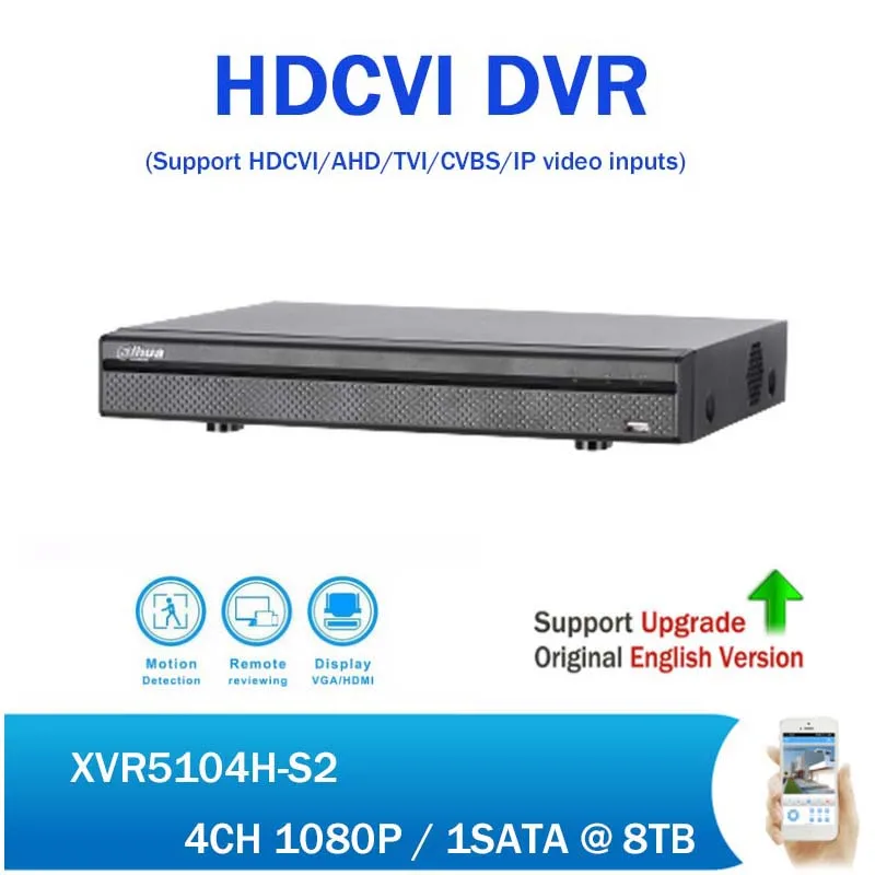 

DH Recorder 1080P XVR XVR5104H-S2 XVR5108H-S2 4ch 8ch Support HDCVI/ AHD/TVI/CVBS/IP video input Mini Digital Video Recorder