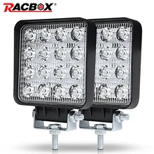 RACBOX 4 дюймов 48 Вт тонкий светодиодный свет наводнение пятно дальнего света для Lada для легких грузовиков и прицепов Off Road Лодка 12 В 24 4WD стайлинга автомобилей