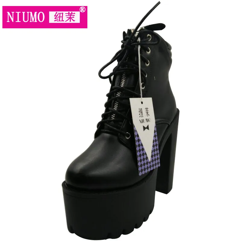 

2017 autumn and winter new stage 15cm thick Martin boots Thick with high-heeled shoes with nightclubs Short boots