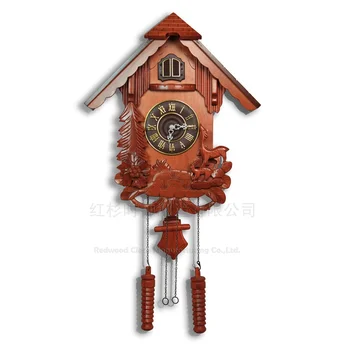 

Cuckoo clock, hourly chime clock, European wood of sitting room wall clock,birthday party decorations kids