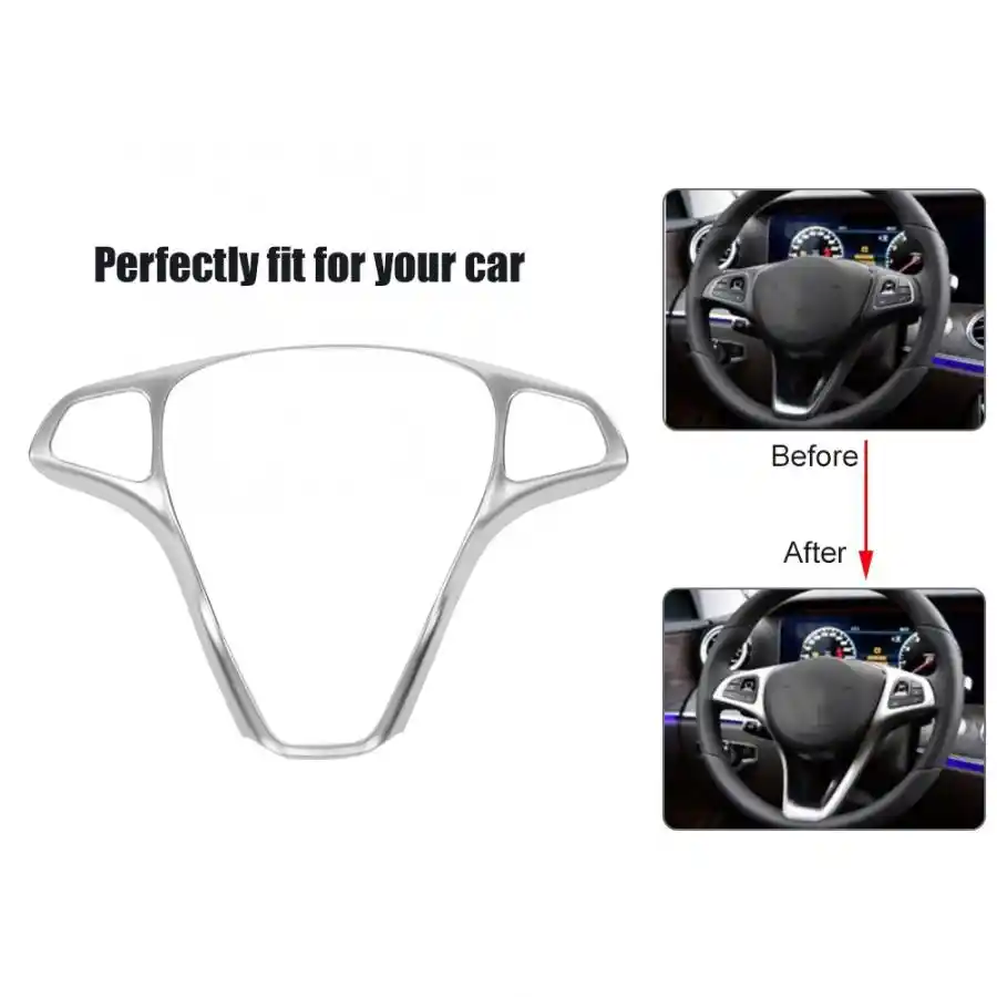 BiuZi Cadre de Volant Cadre ABS argent/é pour W447 2014-2017 Volant Cadre pour Voiture