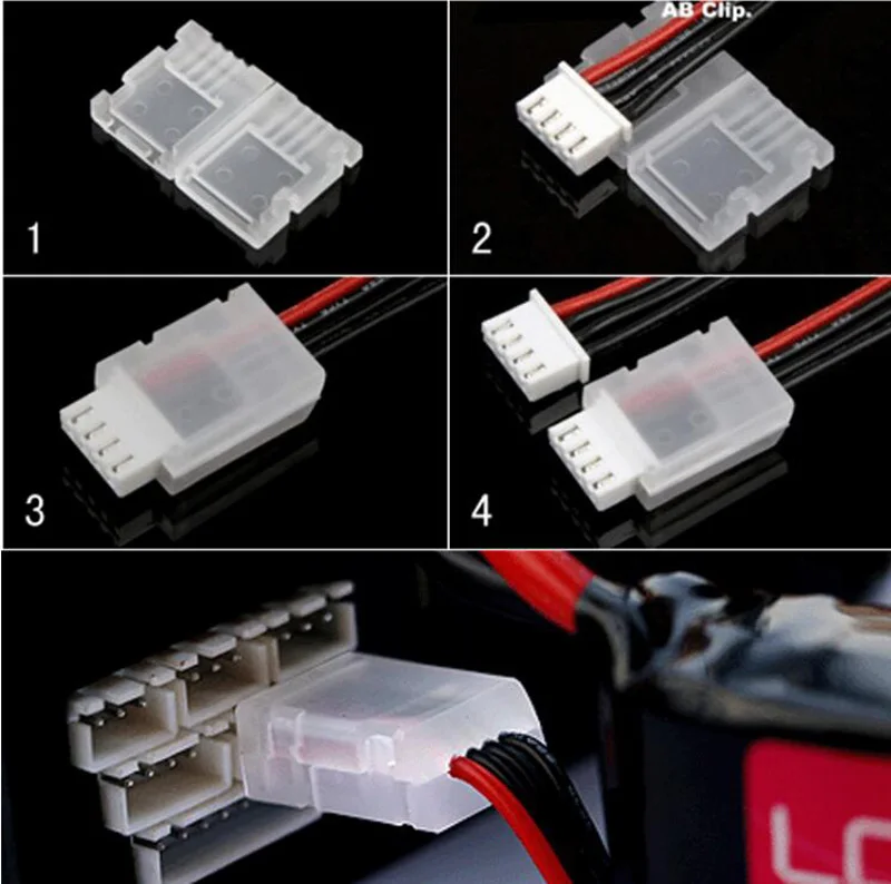 20 шт./лот AB зажим для 2 s 3 S 4S 5S 6 S Батарея баланс штекер RC модели 7,4/ 11,1/14,8/18,5/22,2 В