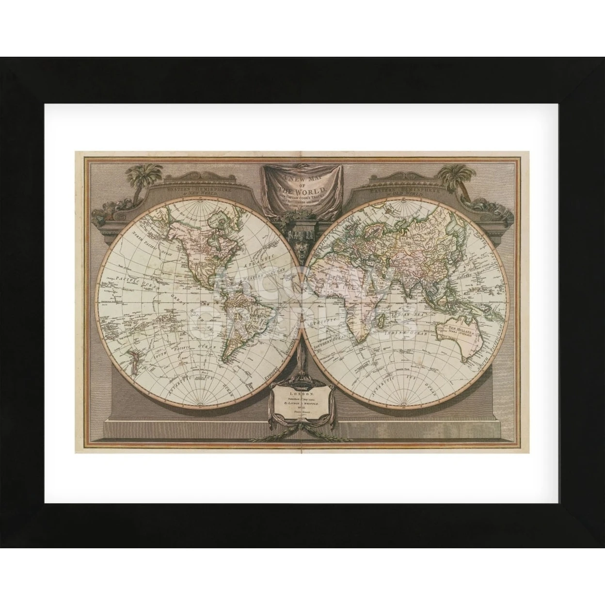 New Map of the World  (Framed)
